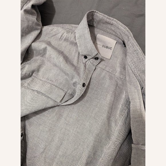 PHILIPPE DUBUC - Front pocket grey shirt - Sz 3 (M) - Picture 5 of 12